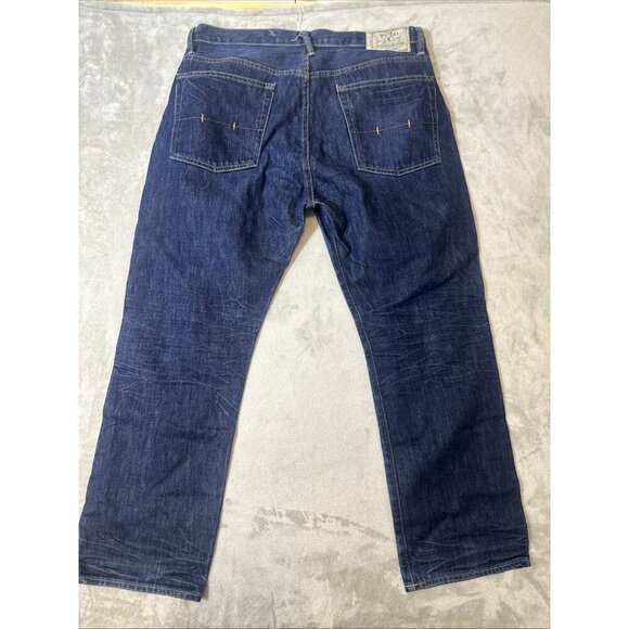 Men’s Polo Ralph Lauren Denim Jeans Dark Wash Vintage 67 Straight 35x30 - Picture 8 of 14